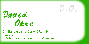 david opre business card